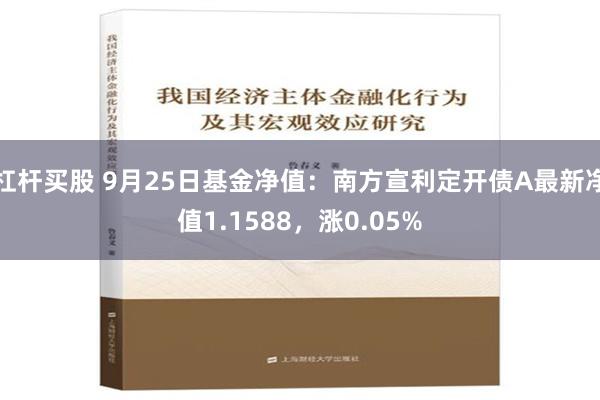 杠杆买股 9月25日基金净值：南方宣利定开债A最新净值1.1588，涨0.05%