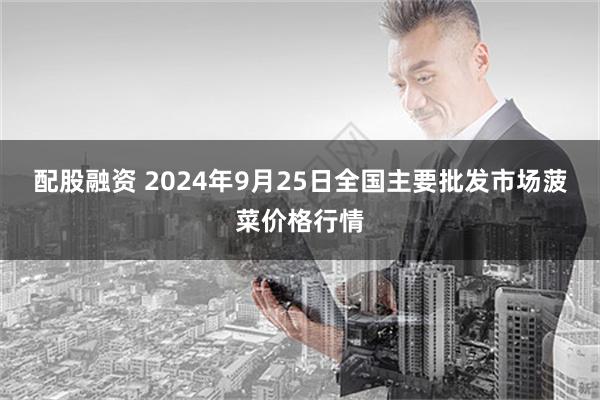 配股融资 2024年9月25日全国主要批发市场菠菜价格行情