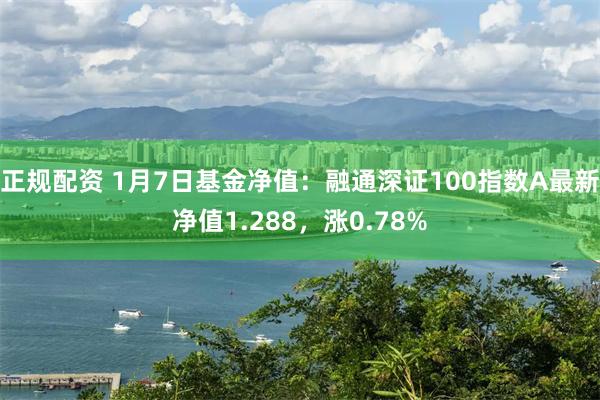 正规配资 1月7日基金净值：融通深证100指数A最新净值1.288，涨0.78%