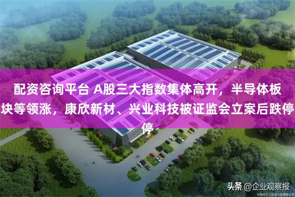 配资咨询平台 A股三大指数集体高开，半导体板块等领涨，康欣新材、兴业科技被证监会立案后跌停